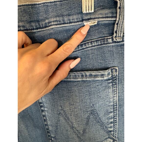 MOTHER Jeans Rambler Ankle Wide Leg Zip Crop 30 We the Animals Stretch Casual - Picture 12 of 14